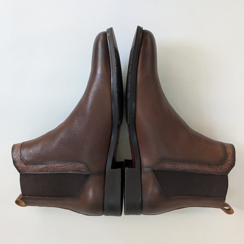 NEW Robert Graham Leather Chelsea Boot Size 11.5 Brown RGB5143 - Picture 5 of 8